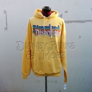 Disney | Jackets u0026 Coats | Disneyland Retro Logo Yellow Sweatshirt Hoodie |  Poshmark